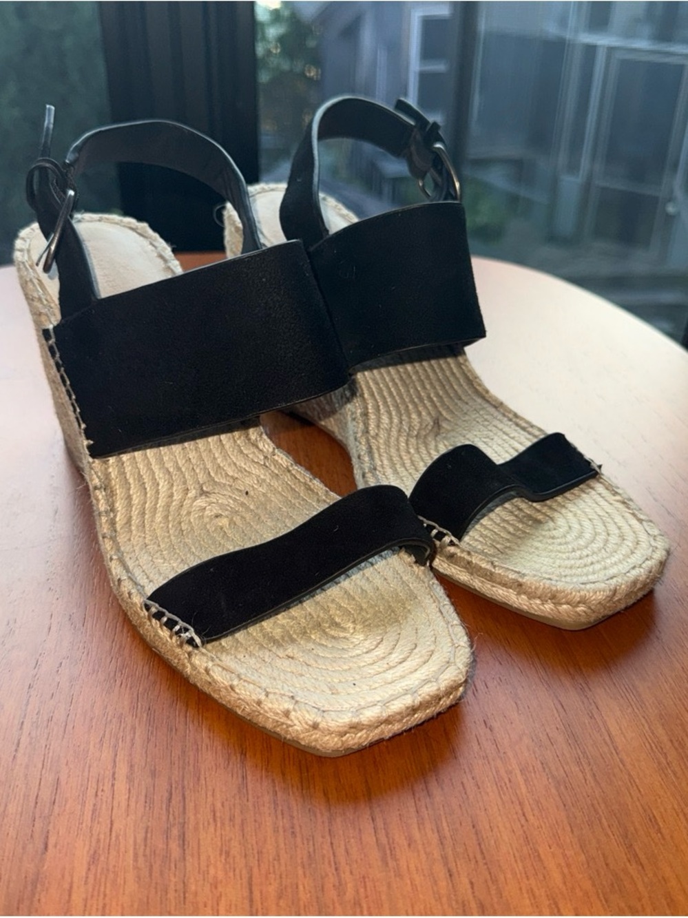 Banana Republic Black Espadrille Wedge Sandals